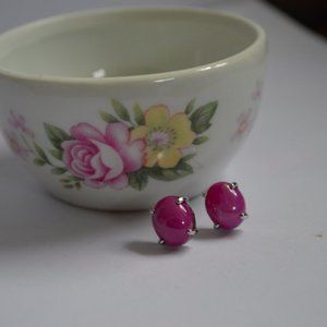 Purple Stone Stud Earrings